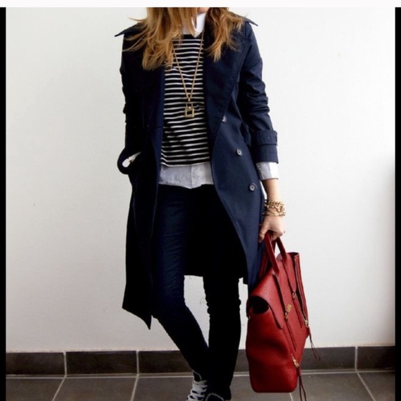 GAP Jackets & Blazers - Gap Navy Blue Classic Trench Coat XS